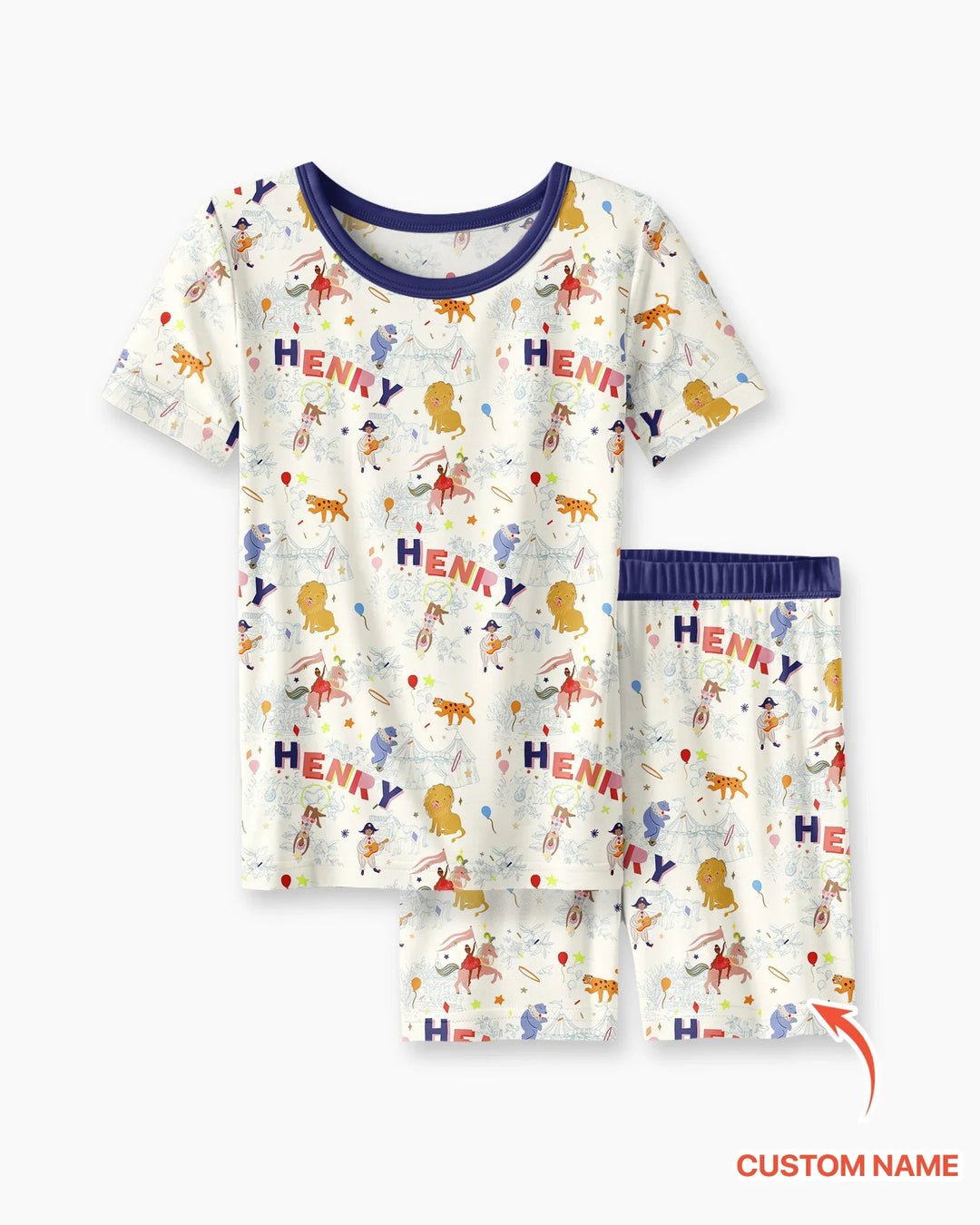 Zweiteiliges Pyjama-Set mit kurzen Ärmeln und Shorts im Sommer-Design