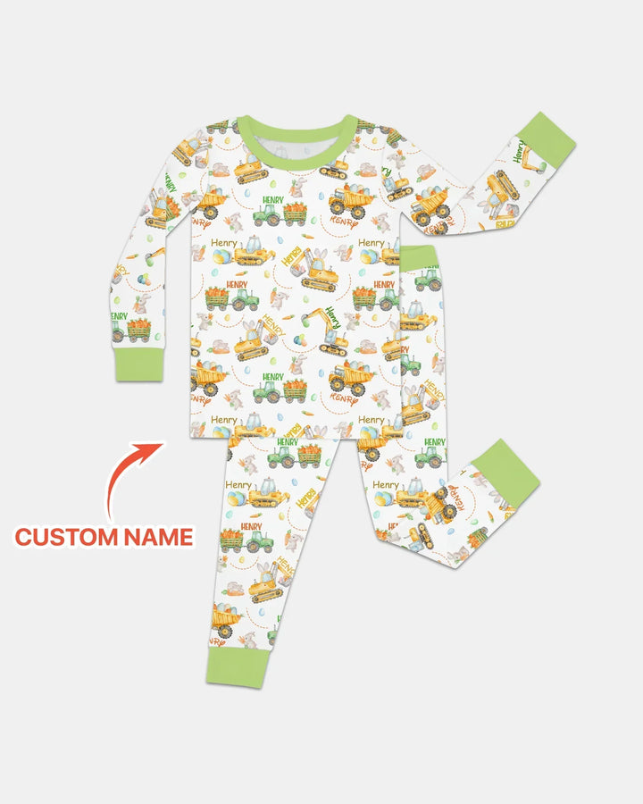 Zweiteiliges Langarm-Pyjama-Set mit Sommerfrüchten