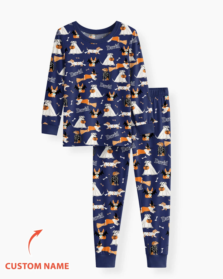 Halloween Dog Bamboo Two Piece Long Sleeve Pajama Set