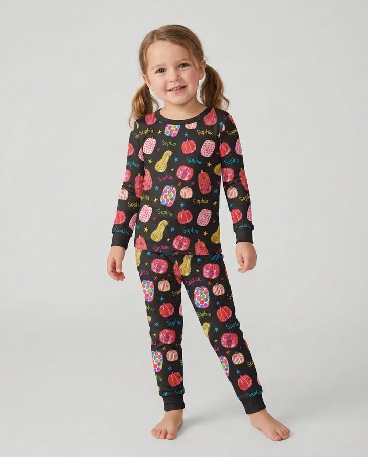 Zweiteiliges Langarm-Pyjama-Set mit Sommerfrüchten