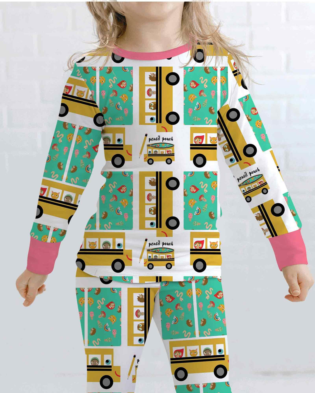 Zweiteiliges Langarm-Pyjama-Set mit Sommerfrüchten