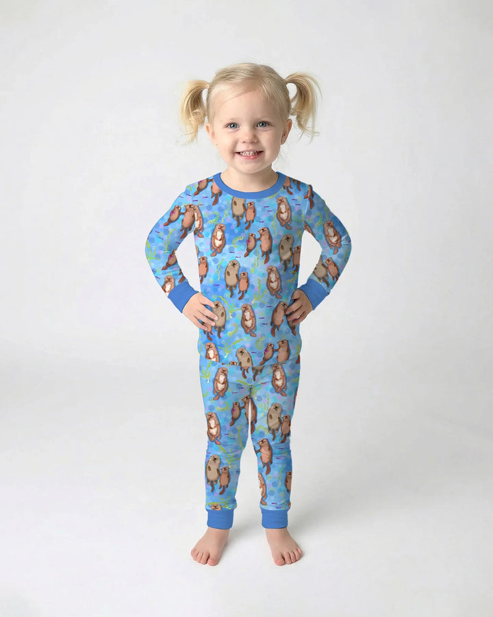 Zweiteiliges Langarm-Pyjama-Set mit Sommerfrüchten