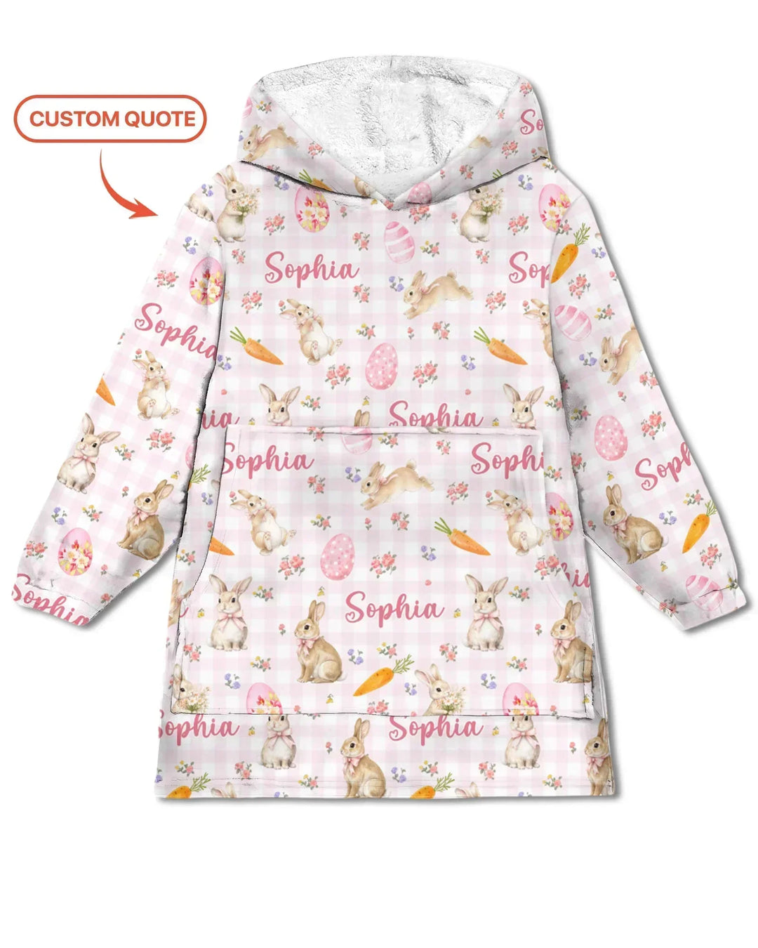 Personalisierte Bunny Garden Bambus Decken-Hoodie