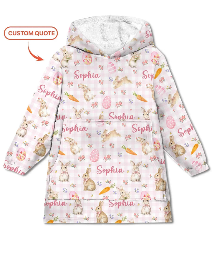 Personalisierte Bunny Garden Bambus Decken-Hoodie