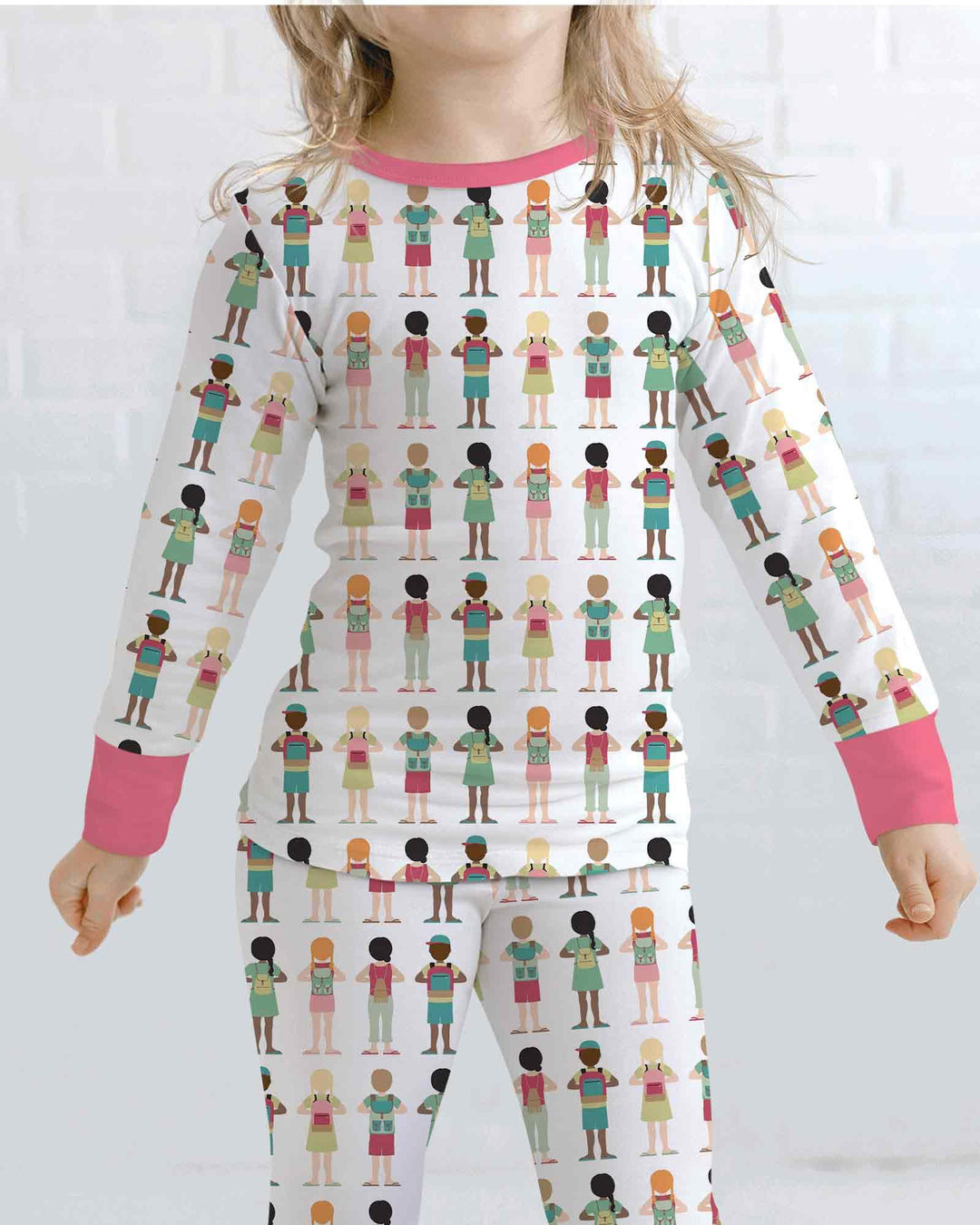 Zweiteiliges Langarm-Pyjama-Set mit Sommerfrüchten