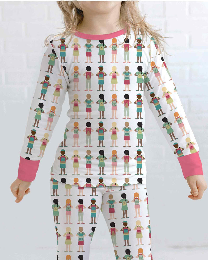 Zweiteiliges Langarm-Pyjama-Set mit Sommerfrüchten