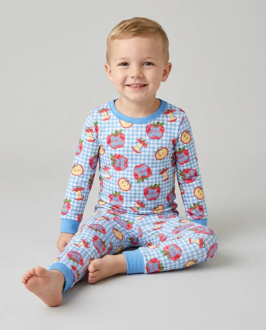 Zweiteiliges Langarm-Pyjama-Set mit Sommerfrüchten