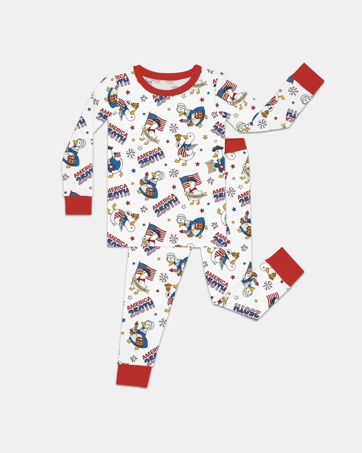 Zweiteiliges Langarm-Pyjama-Set mit Sommerfrüchten