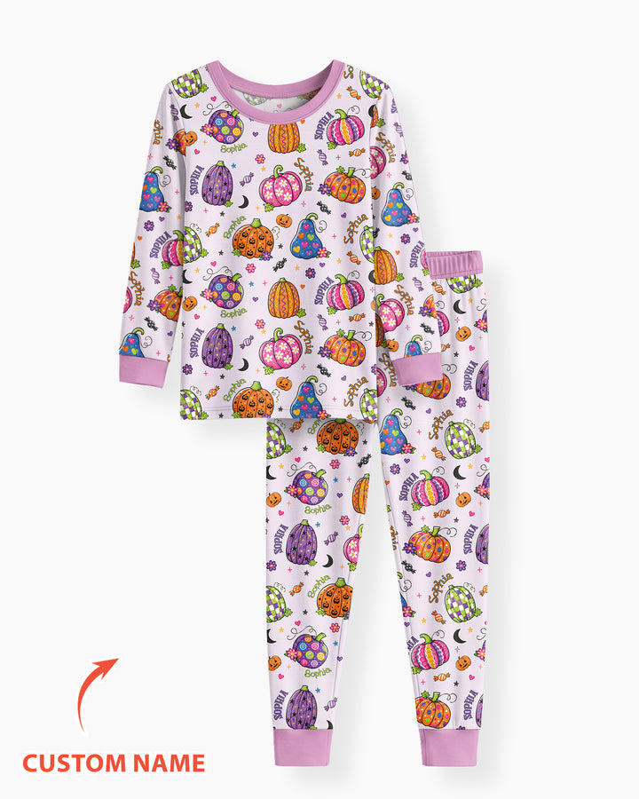 Zweiteiliges Langarm-Pyjama-Set mit Sommerfrüchten