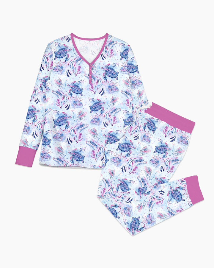Little Turtles Familie passende Pyjama-Set aus Bambus für Damen