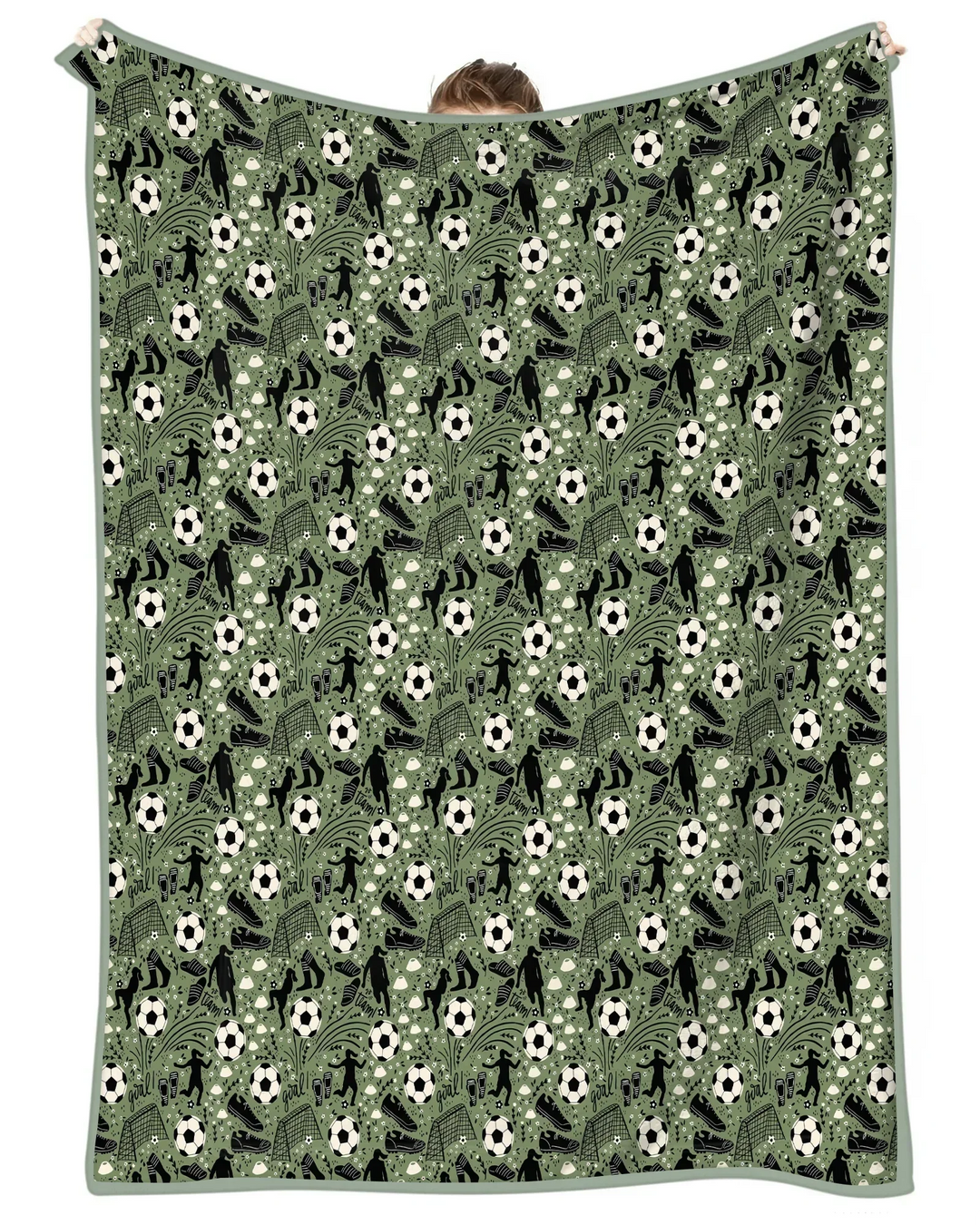 Sage Green Soccer Dreams Bamboo Blanket