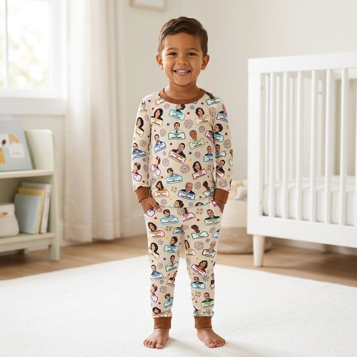 Zweiteiliges Langarm-Pyjama-Set mit Sommerfrüchten