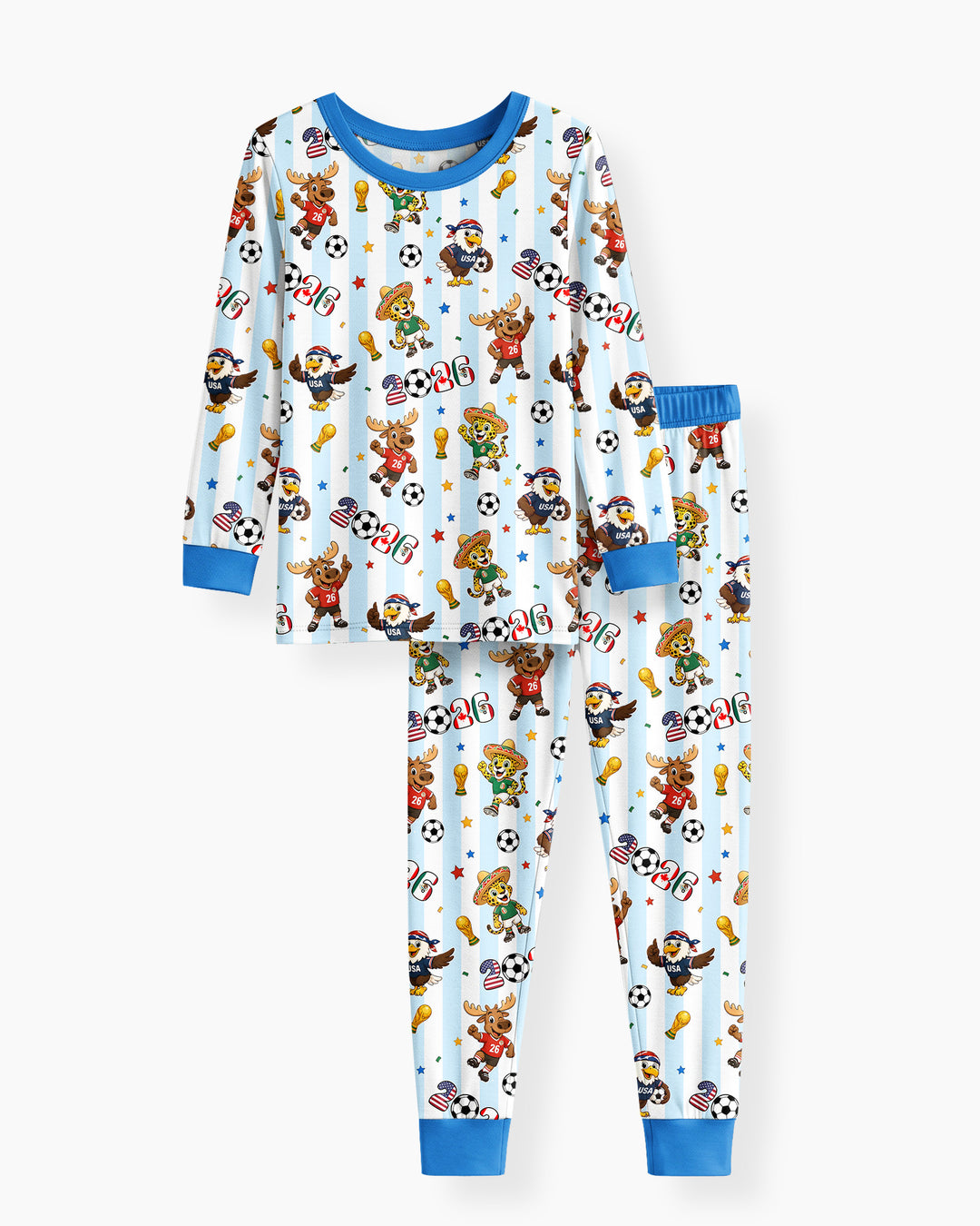 Zweiteiliges Langarm-Pyjama-Set mit Sommerfrüchten