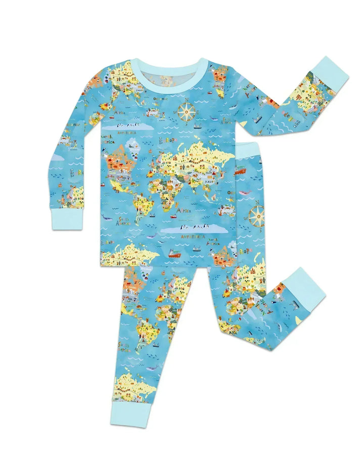 Zweiteiliges Langarm-Pyjama-Set mit Sommerfrüchten