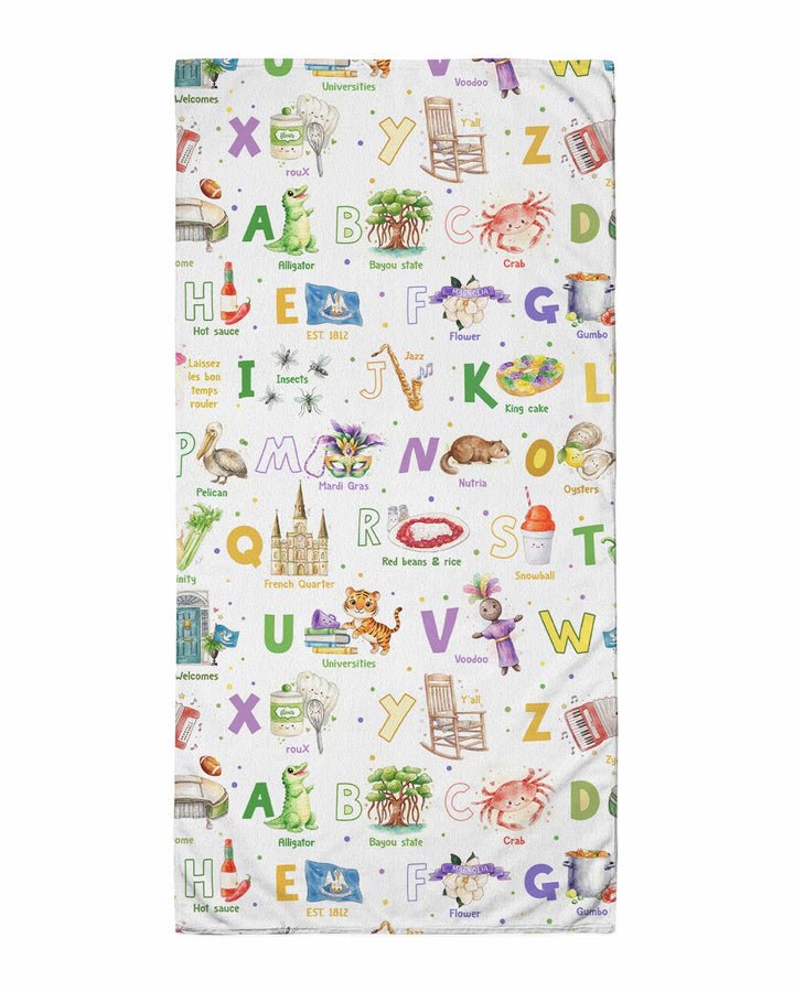 Alphabet of Louisiana Bambus-Strandtuch