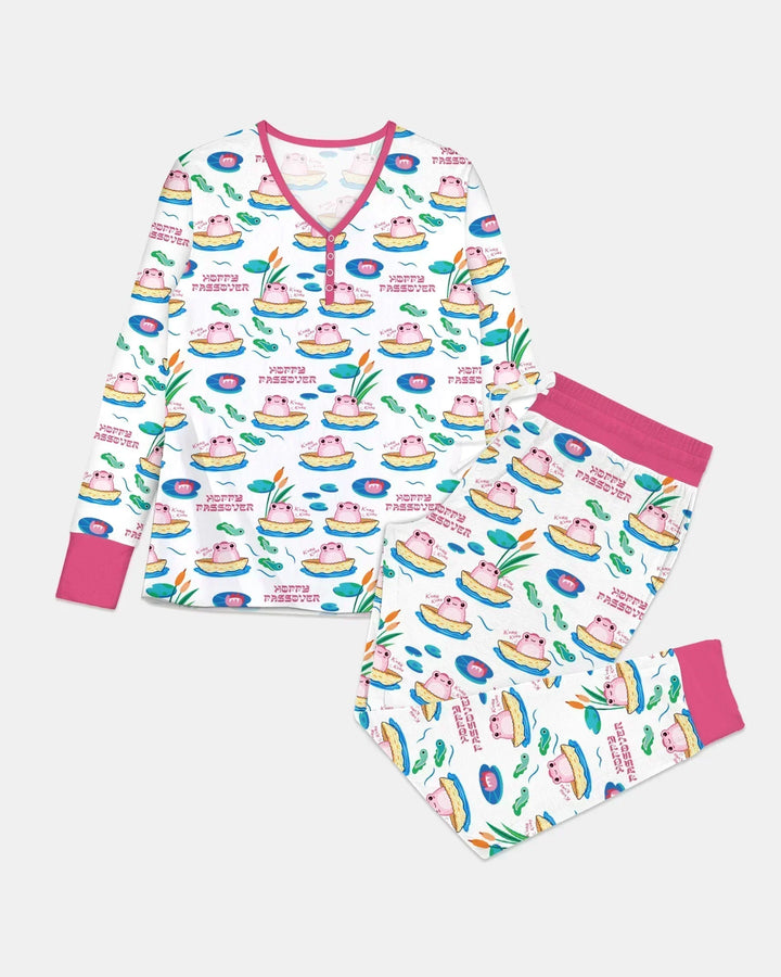 Fröhliches Pessach Familien-Partnerlook Bambus Damen Pyjama-Set
