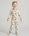 Cartoon Dachshund Bamboo Two Piece Long Sleeve Pajama Set