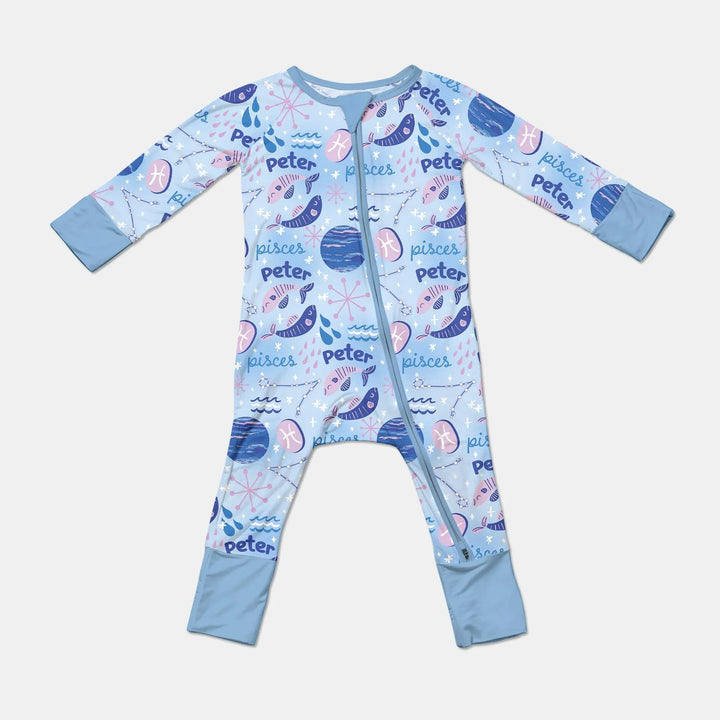 Custom Name Zodiac Pisces Bamboo Convertible Zippy