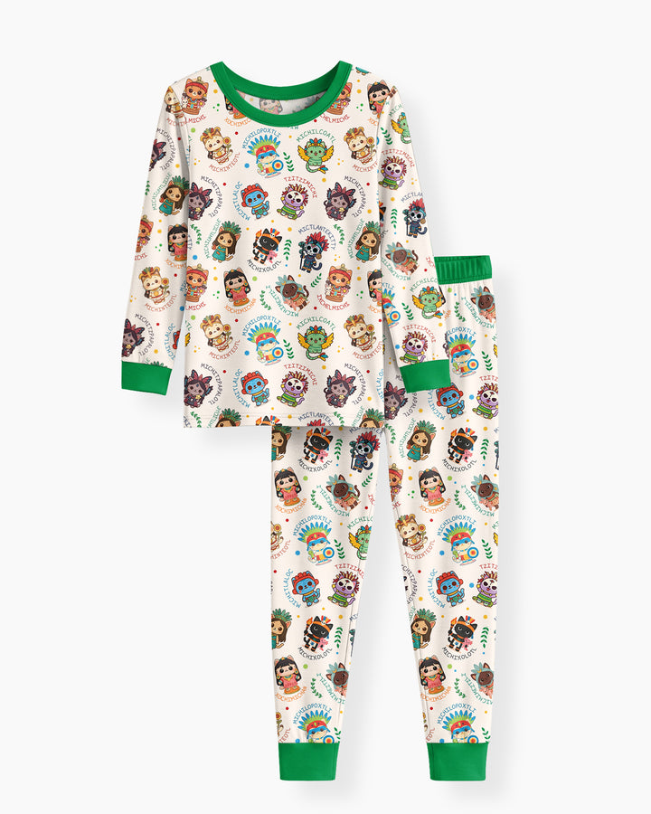 Michi Fiesta Azteca Bamboo Two Piece Long Sleeve Pajama Set