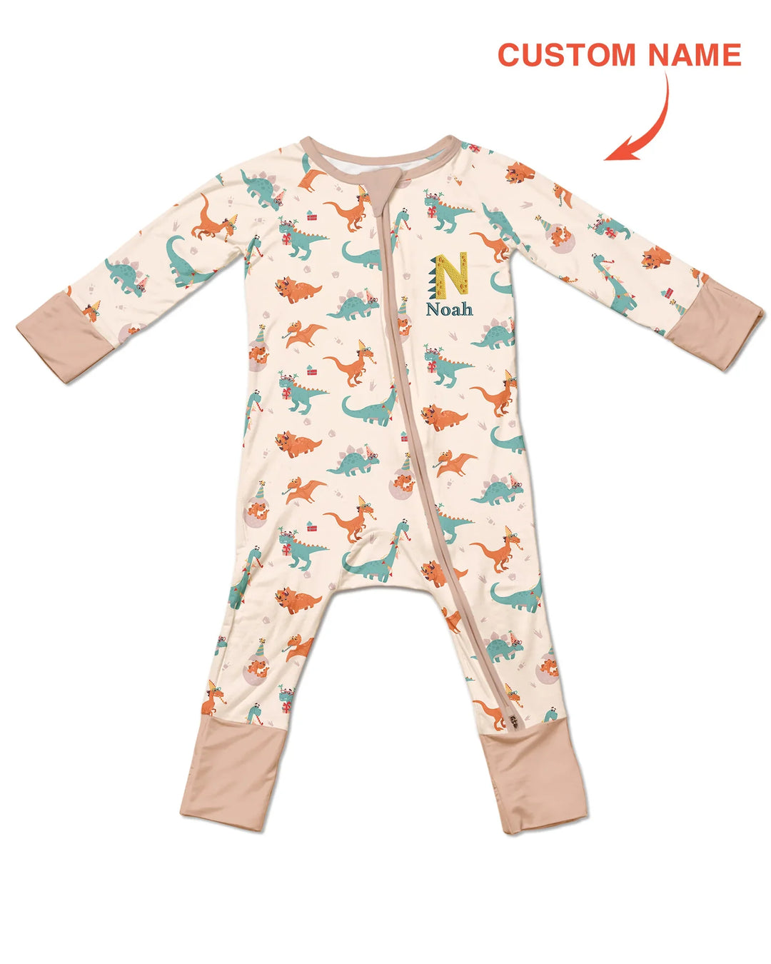 Custom Embroidered Name Dinosaurs Bamboo Convertible Zippy