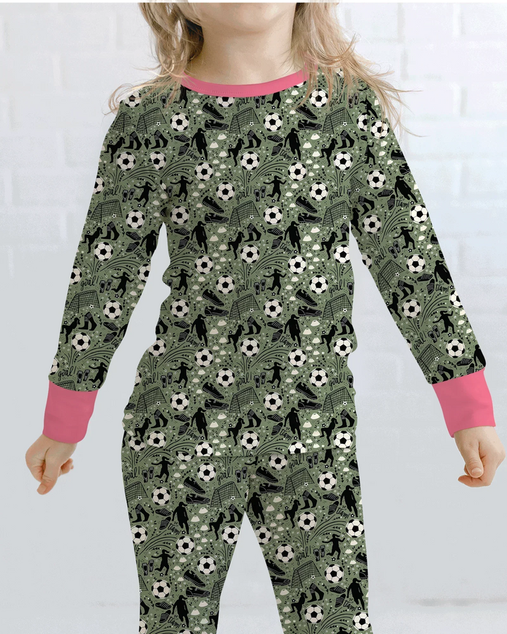 Zweiteiliges Langarm-Pyjama-Set mit Sommerfrüchten