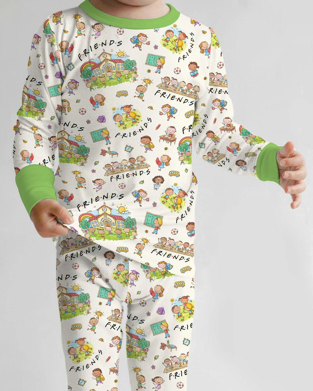 Zweiteiliges Langarm-Pyjama-Set mit Sommerfrüchten