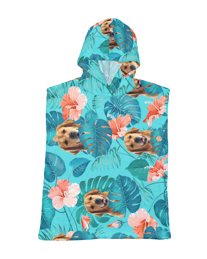 Hawaiianischer Badeponcho für Hunde aus Bambus mit individuellem Foto