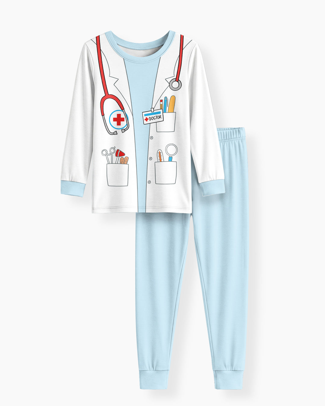 Zweiteiliges Langarm-Pyjama-Set mit Sommerfrüchten
