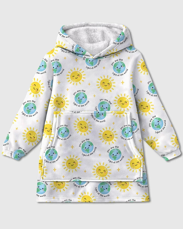 Matthäus 5,14 Licht der Welt Tragbarer Bambus-Decken-Hoodie