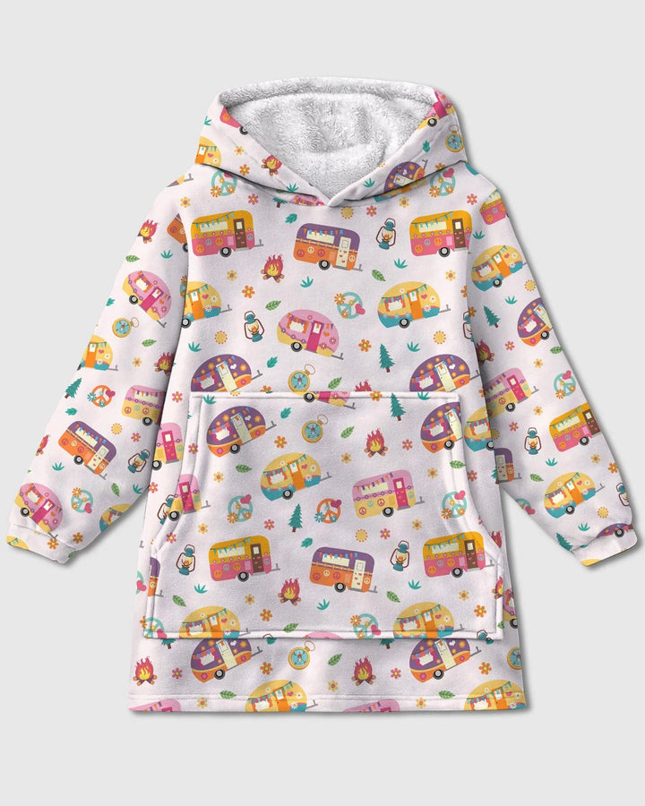 Happy Little Camper Bamboo Blanket Hoodie