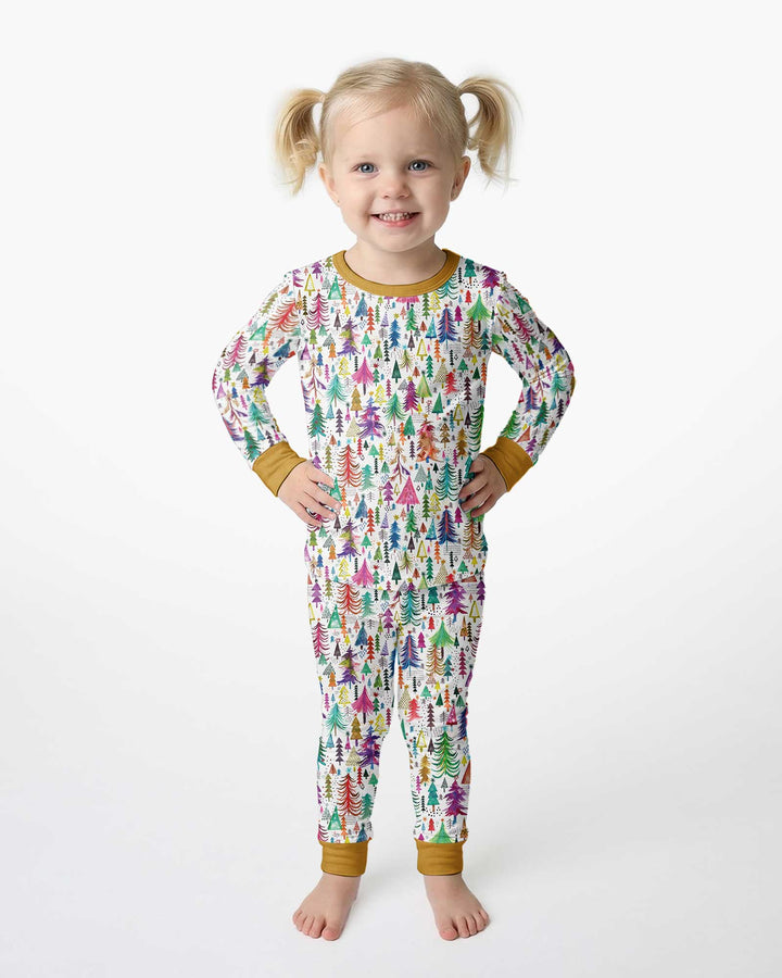 Christmas Trees Decoration Bamboo Two Piece Long Sleeve Pajama Set