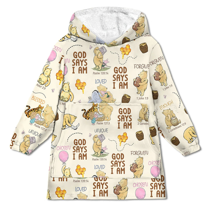 God Says I Am Little Blessings Bamboo Blanket Hoodie