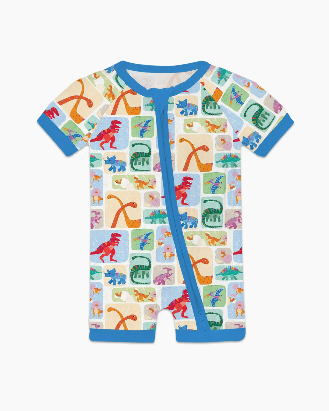 Rainbow Dino Friends Family Matching Bamboo Shorty Zippy