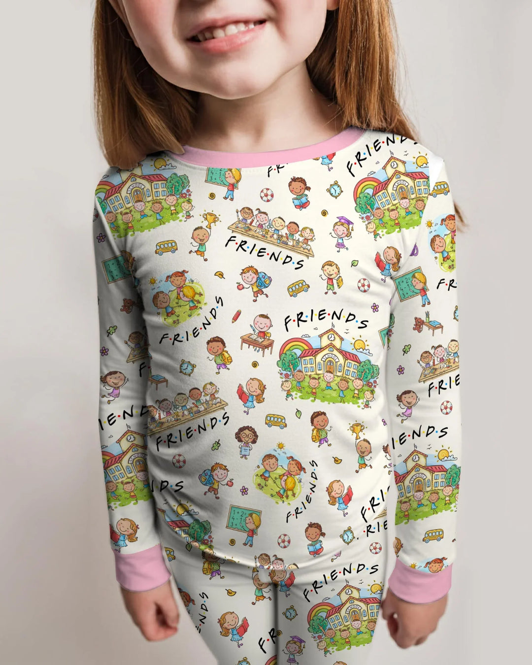 Zweiteiliges Langarm-Pyjama-Set mit Sommerfrüchten