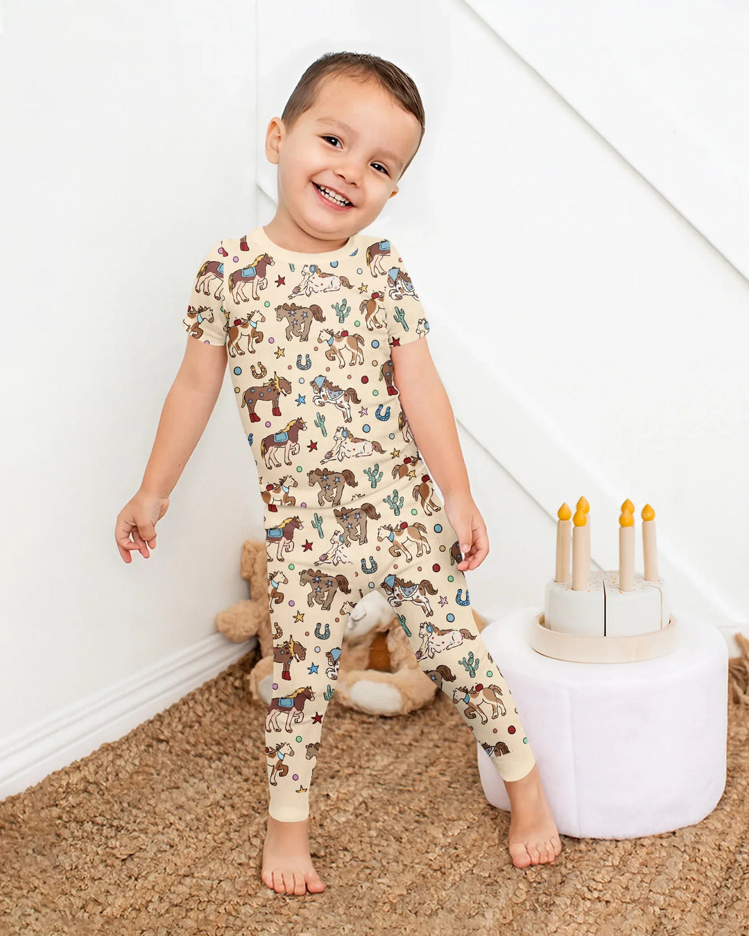 Zweiteiliges, kurzärmliges Pyjama-Set mit Marienkäfern
