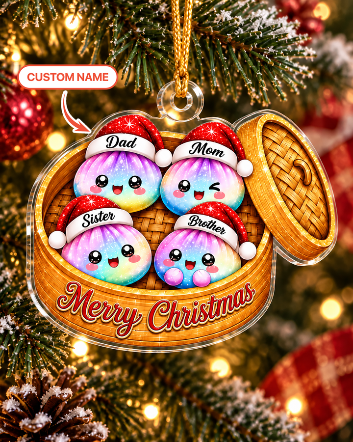 Dumpling Family Acrylic Ornament