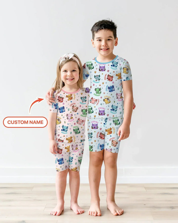 Zweiteiliges, kurzärmliges Pyjama-Set mit Marienkäfern