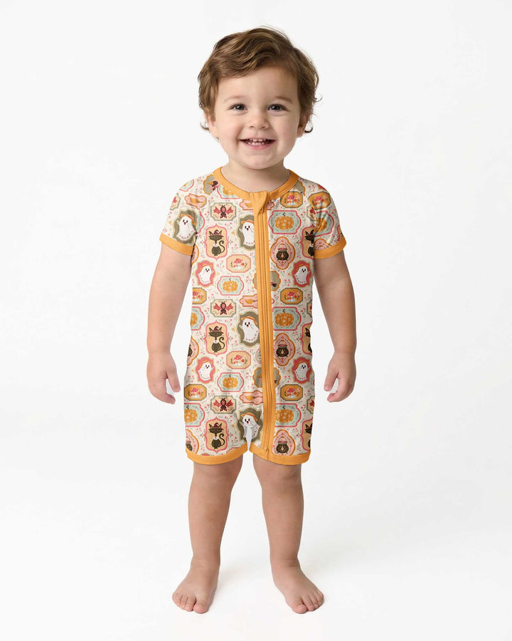 Cute Vintage Magical Cottage Style Halloween Bamboo Shorty Zippy