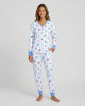 Rot, Weiß & Beachy Familie passender Pyjama-Set aus Bambus für Damen
