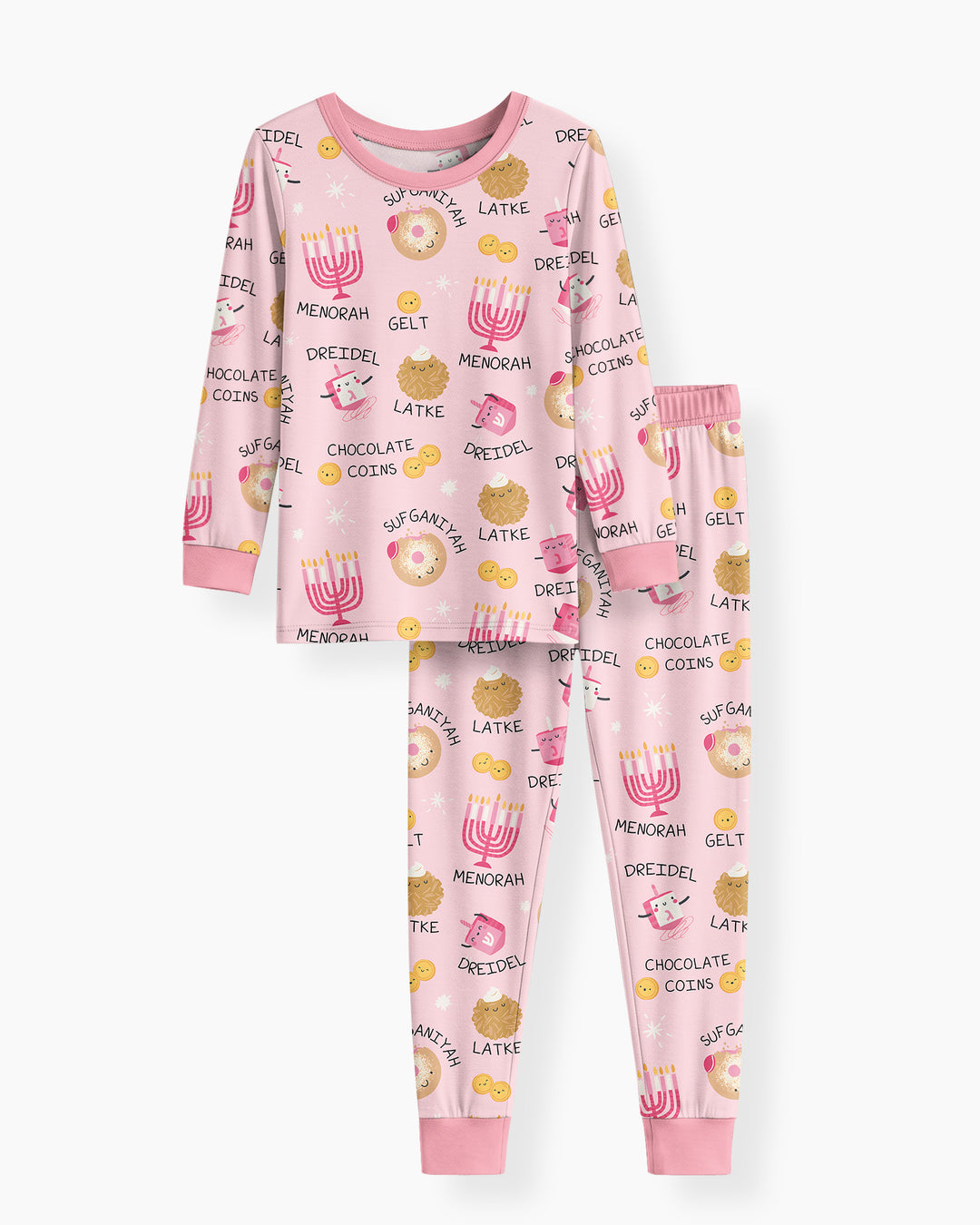 Family Hanukkah Matching Bamboo Two Piece Long Sleeve Pajama Set