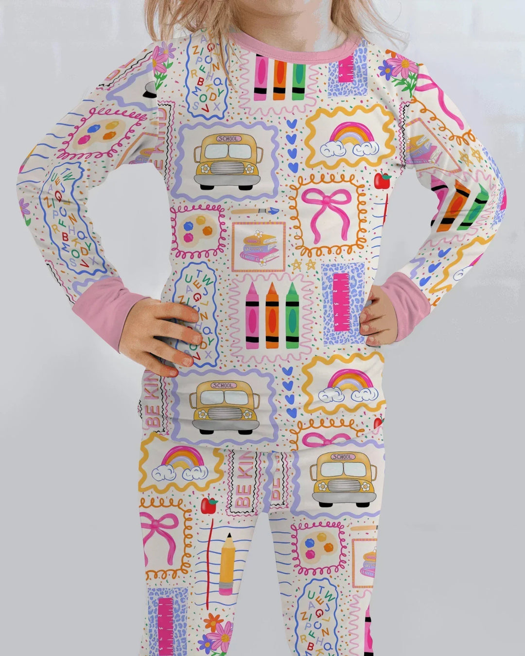 Zweiteiliges Langarm-Pyjama-Set mit Sommerfrüchten