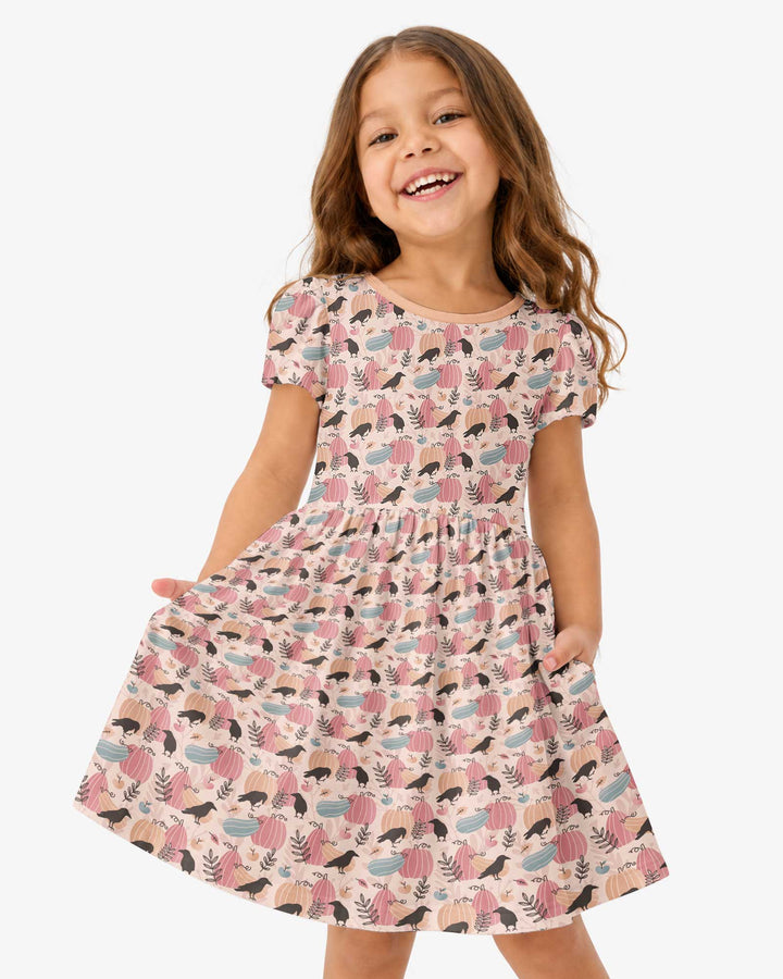 Pastel Pumpkin Patch Bamboo Twirl Dress