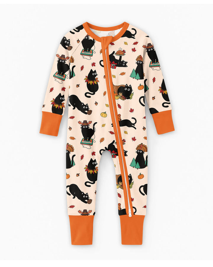 Cozy Cat On Thanksgiving Bamboo Convertible Zippy