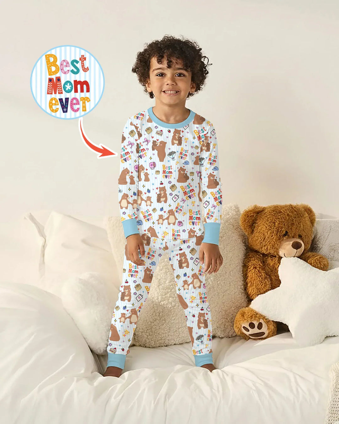 Zweiteiliges Langarm-Pyjama-Set mit Sommerfrüchten