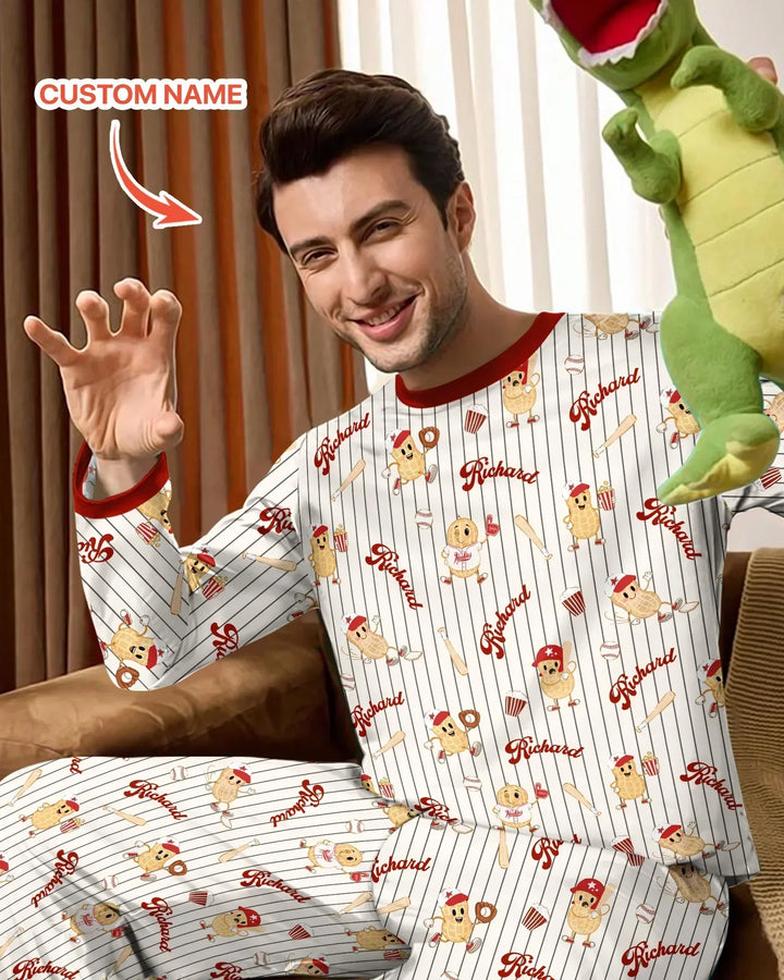 Custom Nam Retro Ballgame Bamboo Men's Pajama Set