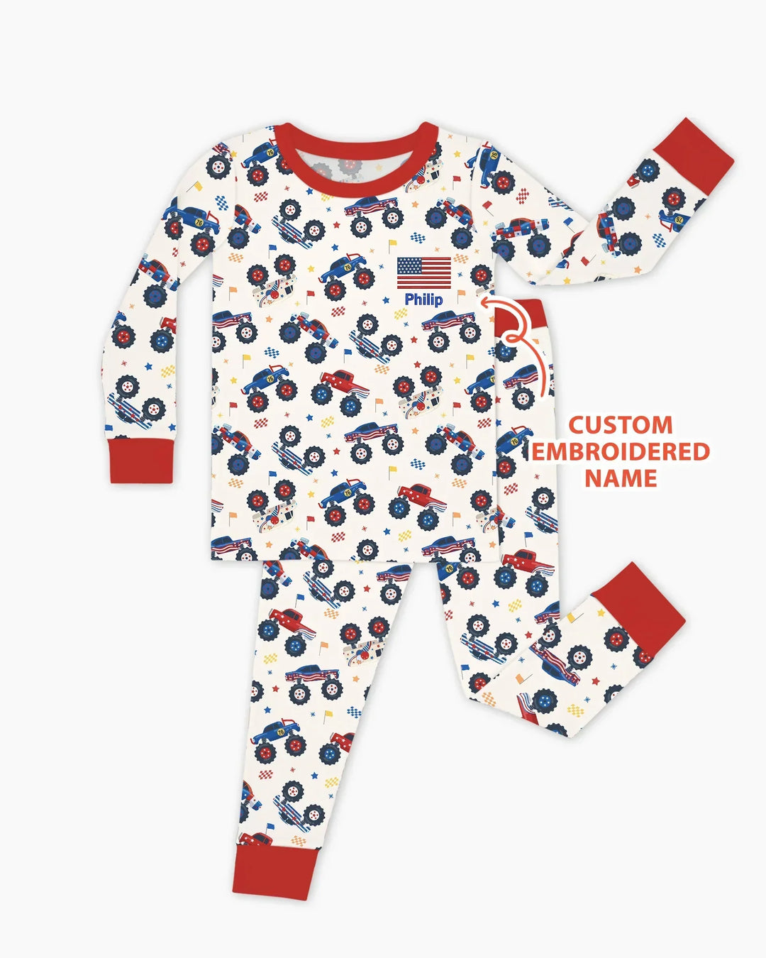 Zweiteiliges Langarm-Pyjama-Set mit Sommerfrüchten