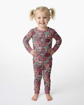Retro Floral Pumpkin Patch Bamboo Two Piece Long Sleeve Pajama Set