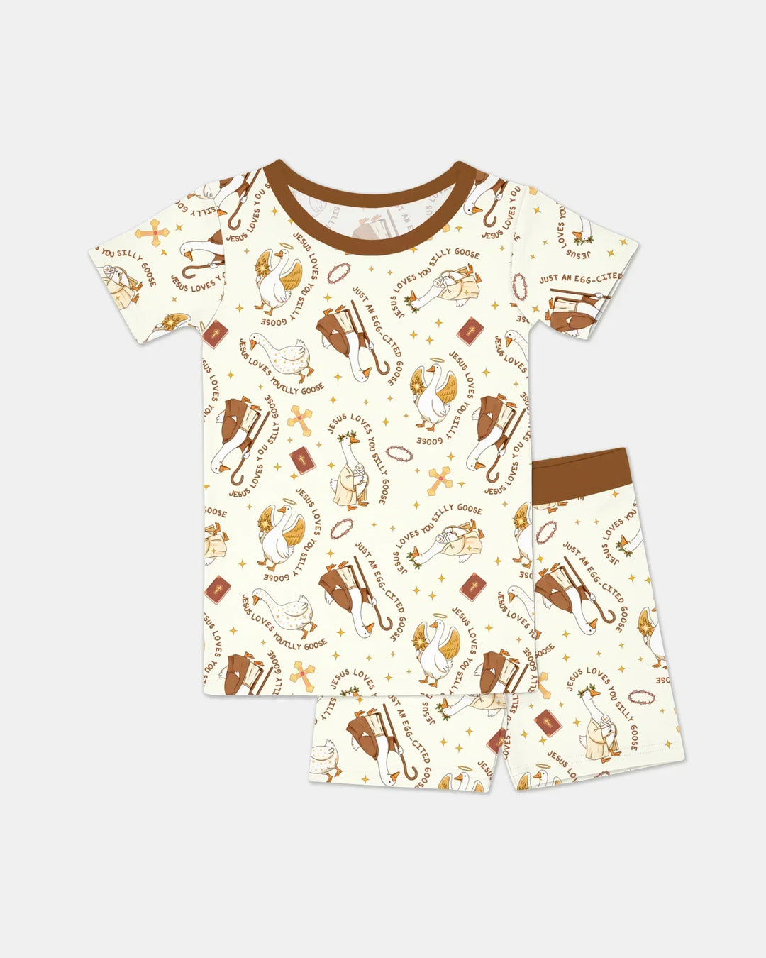 Template Zweiteiliges Pyjama-Set mit kurzen Ärmeln und Shorts