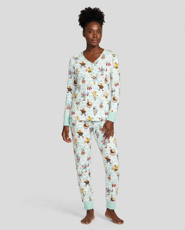 Circus-Tier-Bambus-Damen-Pyjama-Set