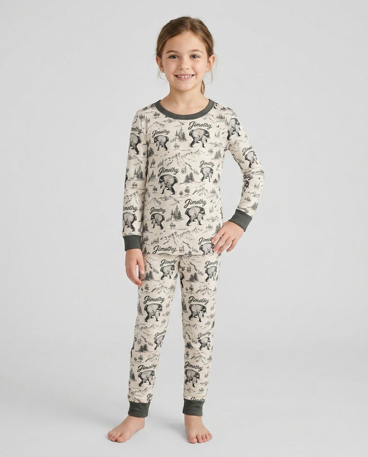 Zweiteiliges Langarm-Pyjama-Set mit Sommerfrüchten